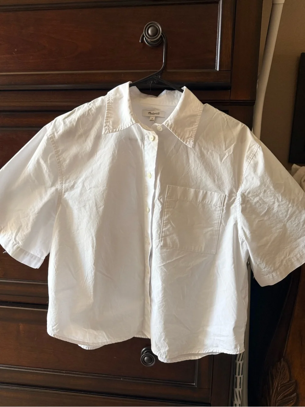 Madewell White Short-Sleeve Button-Front Kids Shirt